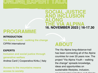 Online expert talk: “Social justice and inclusion along the Via Alpina“