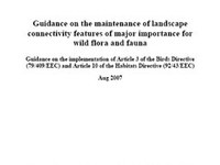 Guidance on the maintenance of landscape connectivity features of major importance for wild flora and fauna