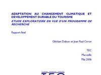 Adaption au Changement Climatique et Developpement Durable du Tourisme