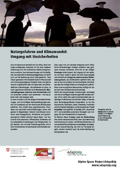 AdaptAlp - Pericoli naturali e cambiamenti climatici: gestire le incertezze