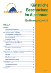 Künstliche Beschneiung im Alpenraum - Ein Hintergrundbericht