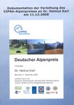 Dokumentation der Verleihung des CIPRA-Alpenpreises an Dr. Helmut Karl am 11.12.2008