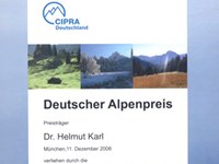 Dokumentation der Verleihung des CIPRA-Alpenpreises an Dr. Helmut Karl am 11.12.2008