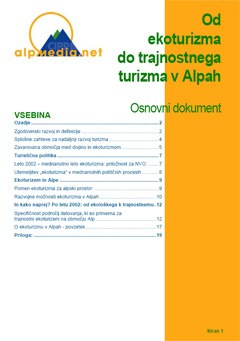 Od ekoturizma do trajnostnega  turizma v Alpah