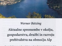 Aktualne spremembe v okolju, gospodarstvu, družbi in razvoju prebivalstva na območju Alp